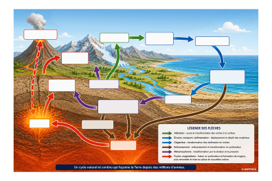 Le cycle des roches - schéma muet
